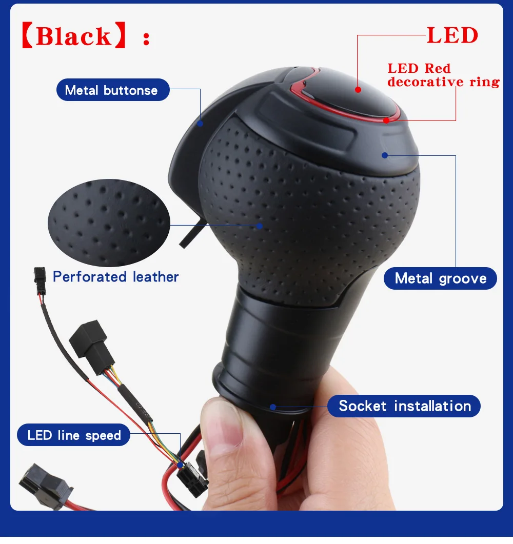 Gear Shift Knob For Audi A6 C7 A3 8v A7 A1 Q2 Q3 S3 S5 S6 S7 RS 3 4 6 7 SQ5 Led