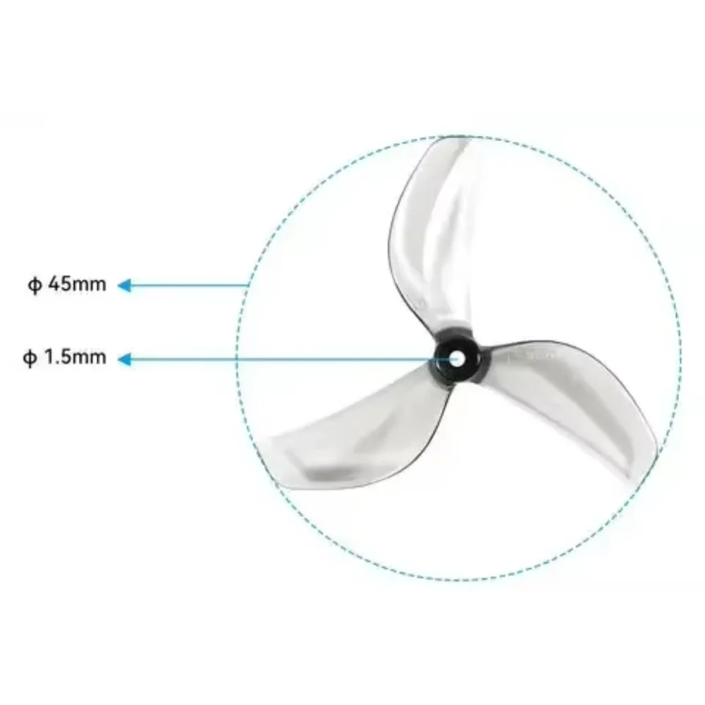 8PCS Gemfan 45mm 3-Blade Propeller Set