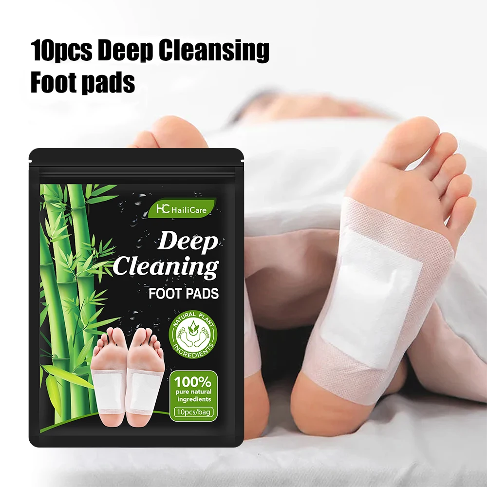 Natural Wormwood Bamboo Detox Foot Patches Detoxification Body Toxins Cleansing Slimming Stress Relief Feet Pads Beauty Health natural herbal foot pads foot pads wormwood pain relief patch