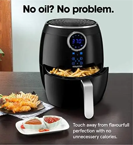 Gourmia Air Fryer Oven Digital Display 5 Quart Large AirFryer Cooker 12  Touch Cooking Presets, XL Air Fryer Basket 1500w Power Multifunction  Stainless