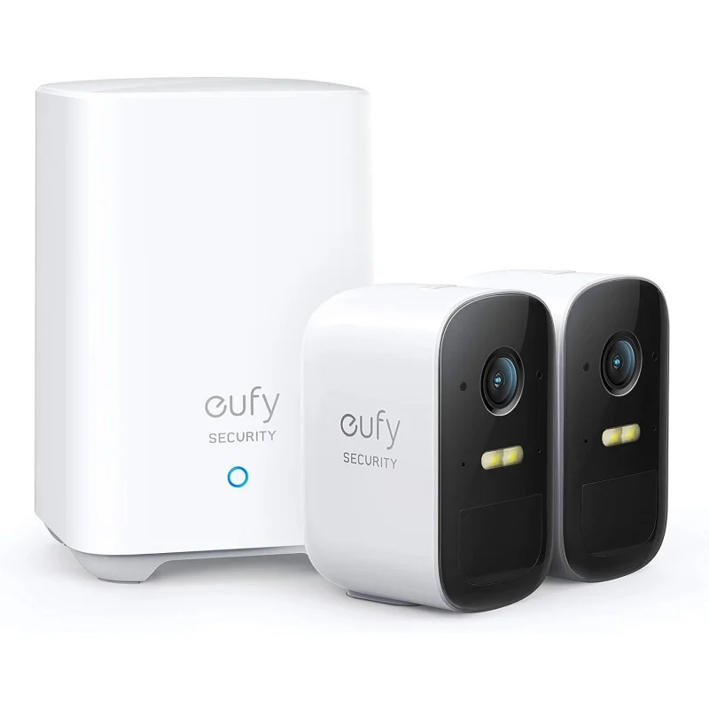 

Система безопасности eufy, комплект с 2 камерами eufyCam 2C, наружная камера безопасности, беспроводная домашняя система безопасности с аккумулятором на 180 дней, Совместимость с HomeKit