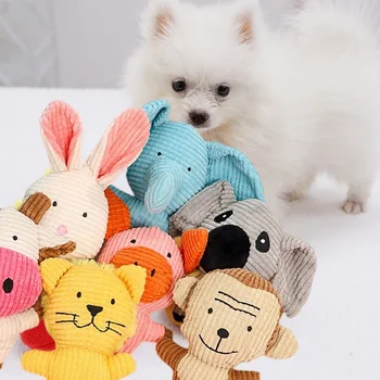 Cartoon Animal Plush Dog Toys Squeaky Chew Toy For Puppies Small Large Dogs Interactive Training Teething Rabbit Pet Supplies 3