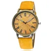 Retro style leather Roman scale quartz women casual watch 3