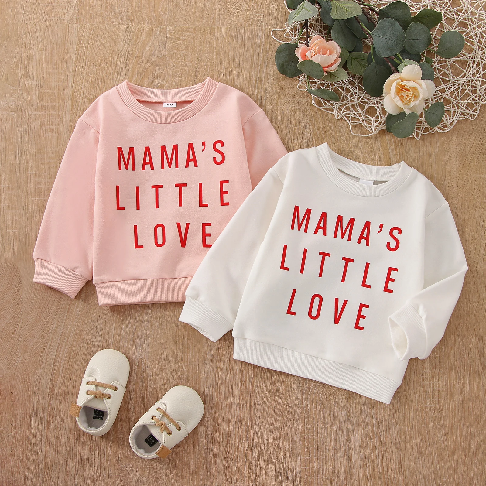 

Toddler Baby Boys Girls Valentine's Day Outfit Casual Long Sleeve Heart Letter Printed Sweatshirt Spring Valentines Clothes
