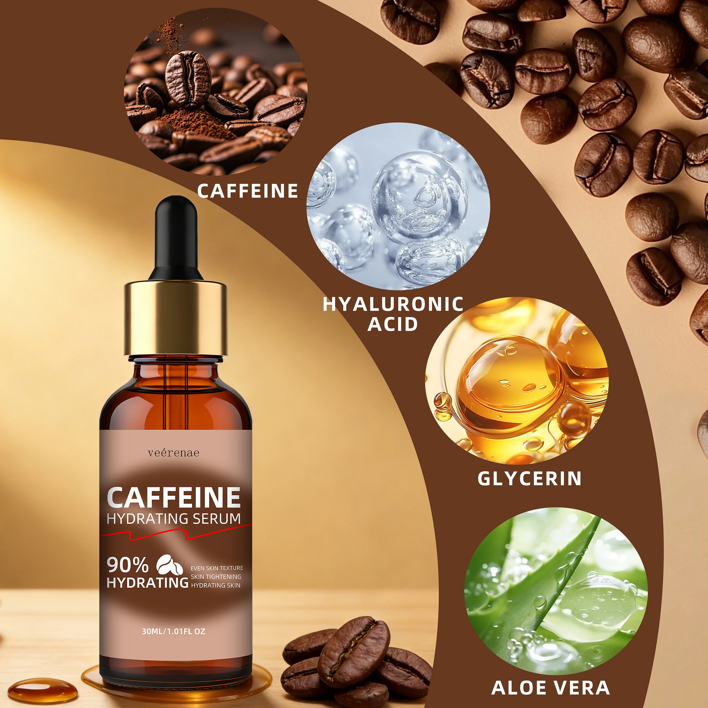 Revitalizing Caffeine Hydrating Serum Duo - 24-Hour Deep Moisturization & Firming Formula