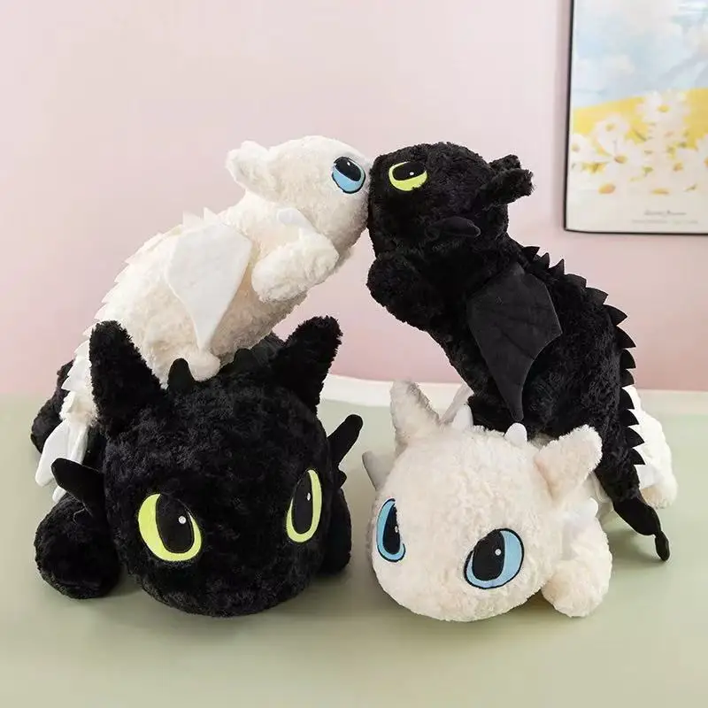 Toothless Plushies Little Dragon Toys Kawaii White Black Dinosaurs Animal Stuffed Plush Toys In Stock Plush Kid Birthday Gifts