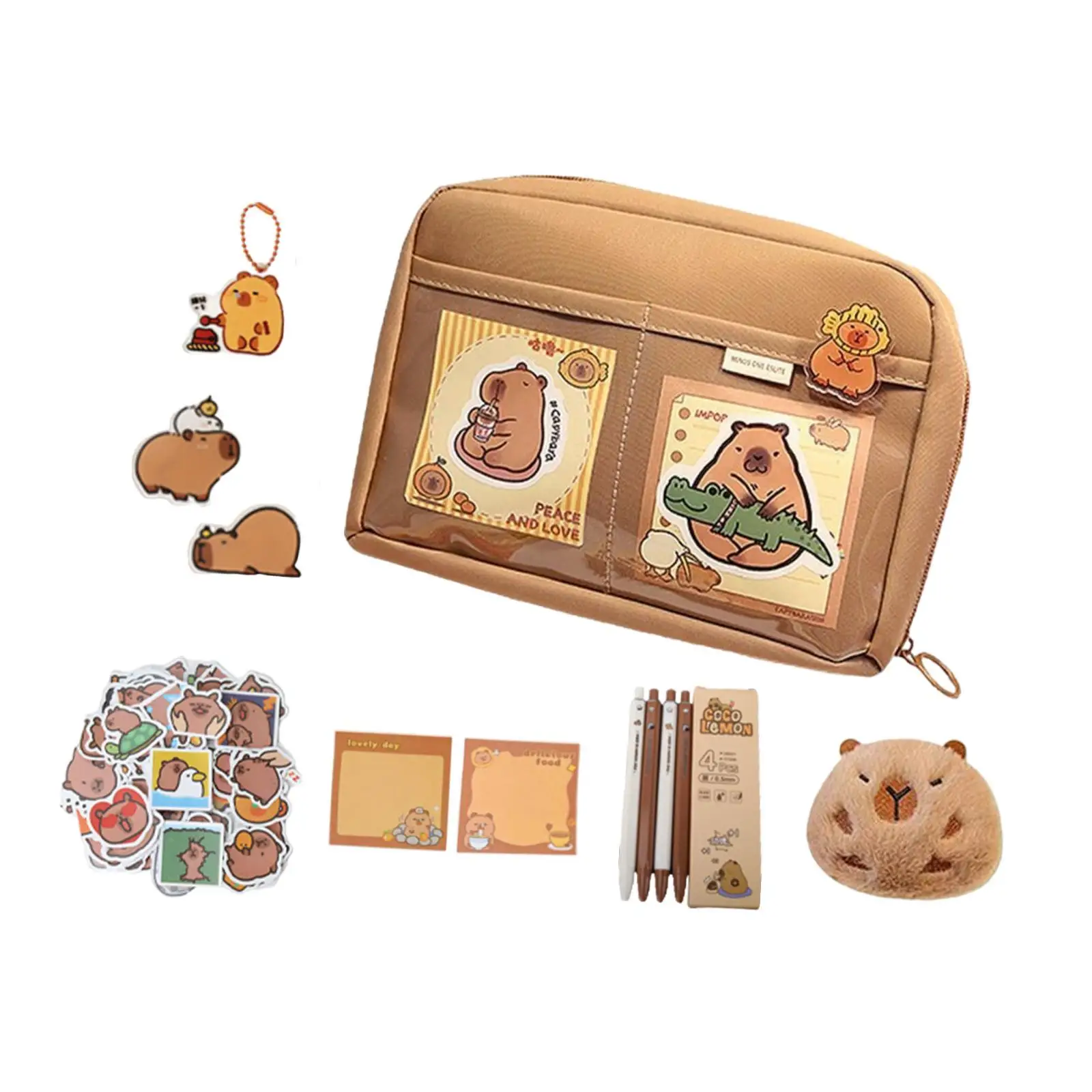 Capybara Pencil Case Stationery Organizer Bag for Children Students Girls