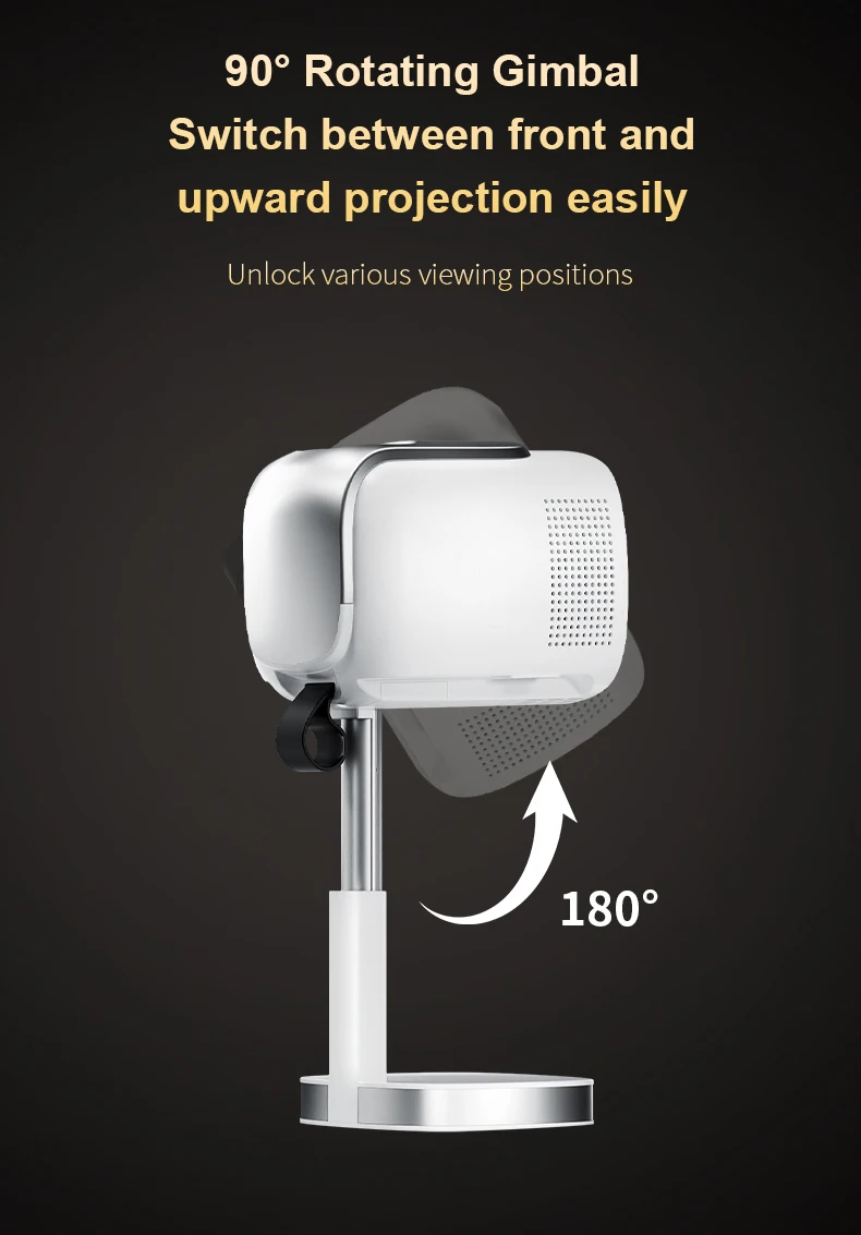 Smart Mini Hidden lifting Gimbal Projector 4K Portable with Wifi 6 Bluetooth 5.0