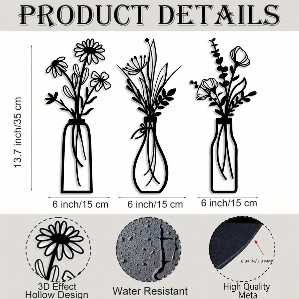 Metal Floral Wall Art, 5