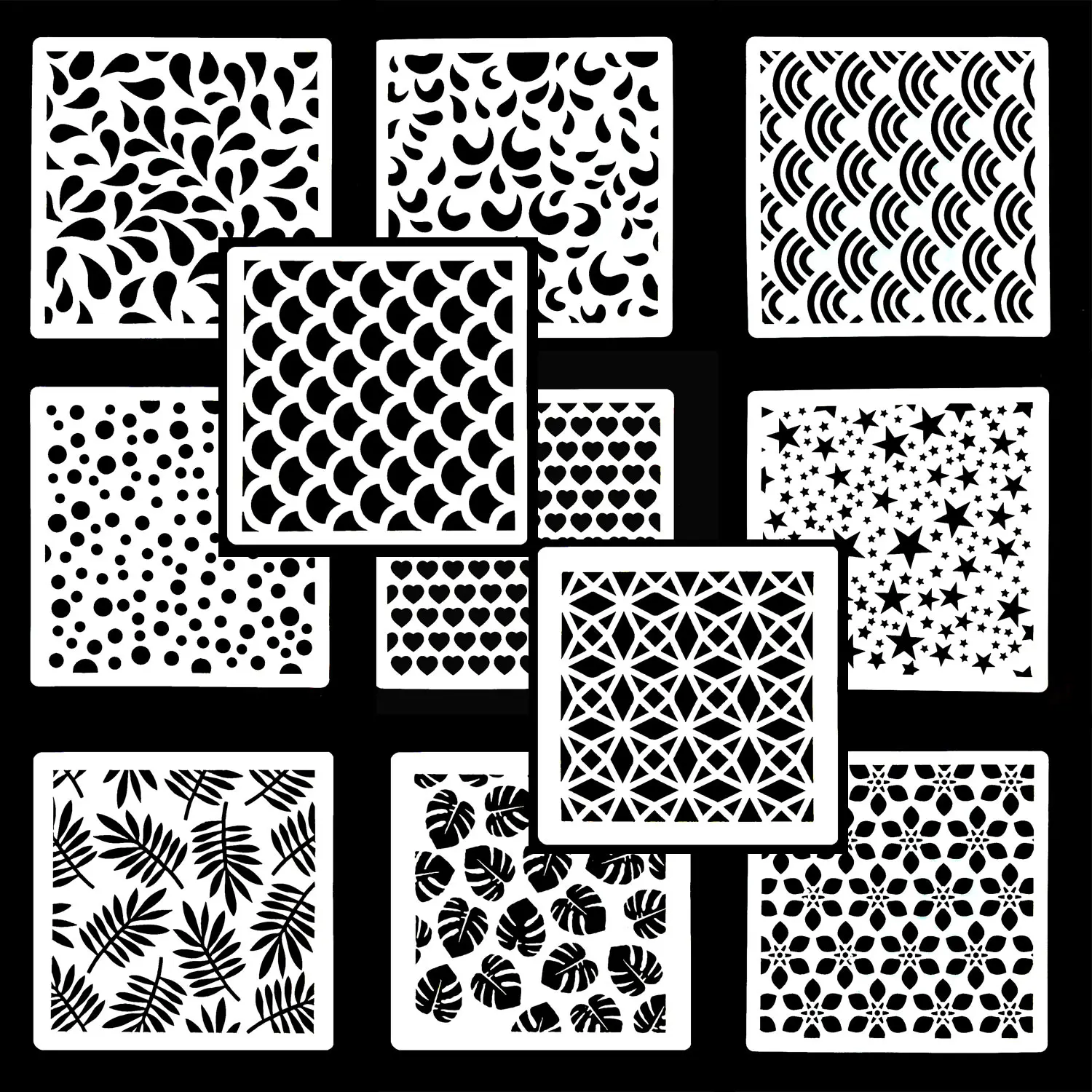 15 style Biscuit Stencil Template 4.7inch Geometric Floral Pattern Cookies Stencil Cake Decorating Tool Fondant DIY Drawing baking decorating tools