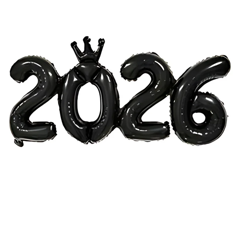 2026 Gold Crown Foil Number Balloons for 2026 New Year Christmas Eve Festival Party Supplies Decorations Christmas Home Decor