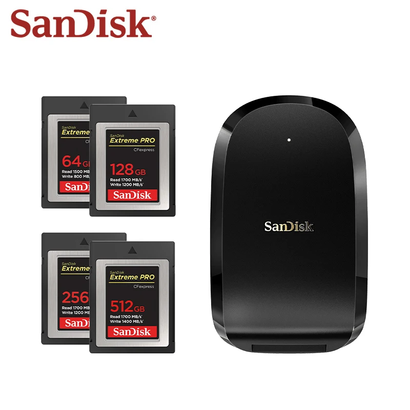 Nuova Scheda Originale Sandisk Cfexpress Con Lettore Di Schede 451 Type-B 64Gb 128Gb 256Gb 512Gb Extreme Pro Lettore Di Schede Cfexpress