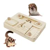 Hamsters Foraging Feeder Wooden Puzzle Game Feeding Board for Rabbit Guinea Pigs Chinchillas Treats Dispenser Pet Supply 2
