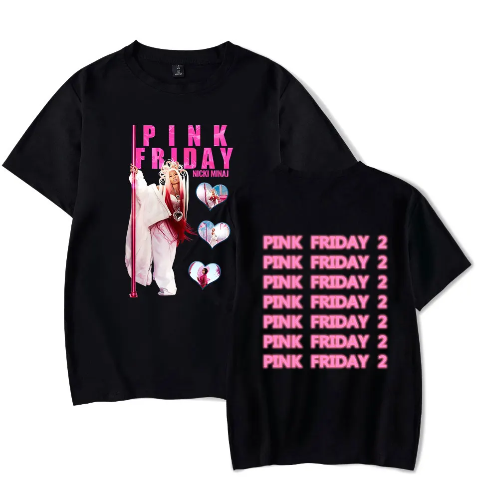 Nicki Minaj T-Shirt Pink Friday 2 Album Merch Tee Donna Uomo Moda Casual Manica Corta Girocollo Tee Streetwear