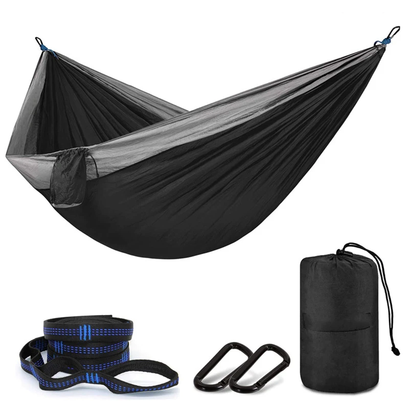 best Outdoor Furniture Camping Hammock Double & Single Portable Hammocks,Lightweight Nylon Parachute Hammocks for Travel,Beach,Backyard,Patio,Hiking Garden Collapsible Leisure Chair