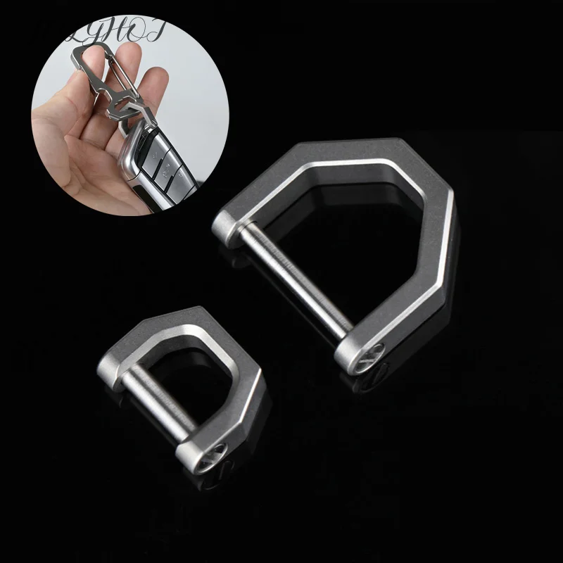 

1PCS D Shape Multi-purpose Mini Lock Titanium Buckles Keyring Car Buckle Outdoor Tool Metal Key Ring Hanging Tool