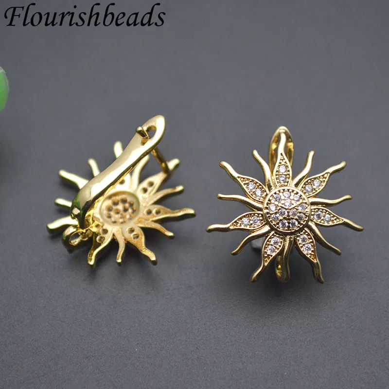 Boucles d'oreilles pendantes double anneaux martelés en plaqué or 18 carats