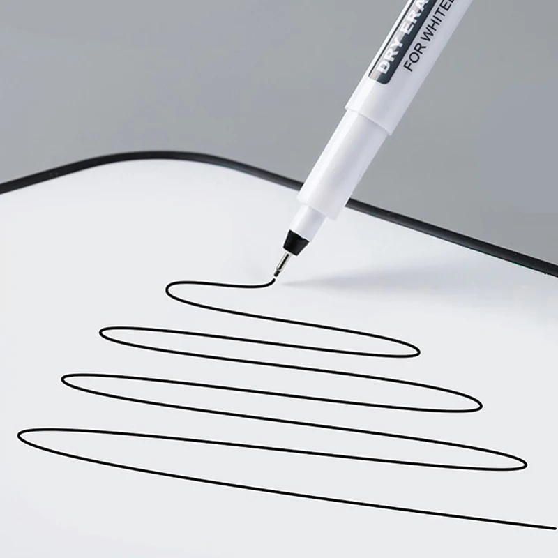 지울 수 있는 화이트보드 펜, 매우 얇은 0.5mm 건식 지우기 펜, 드로잉 사무실 검사 방수 마커 펜, 3 색, 1 개