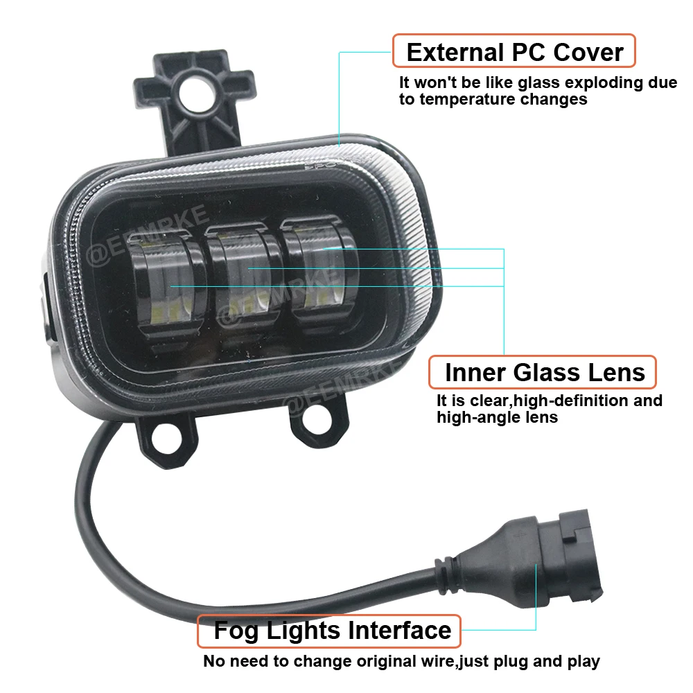White or Yellow LED Fog Lights DRL 40W 12V for Renault Kardian 2023 2024 2025 2026 Front Factory Fog Lamp Replace Good Choice detail image 3