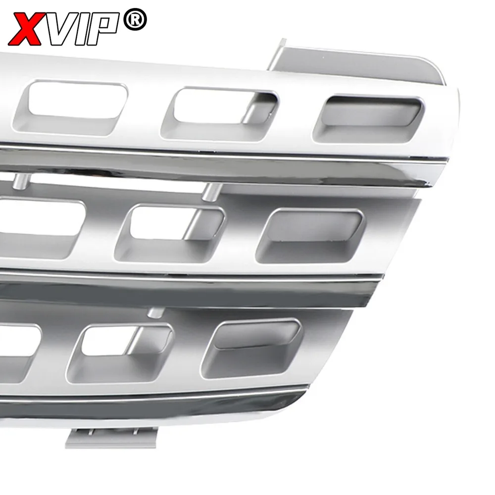 XVIP 크롬 블랙 A - 스타일 레이싱 그릴 실버 범퍼 그릴 (메르세데스 벤츠 ML-클래스 W164 2005-2008 ML320 ML350 ML500 ML550 용)