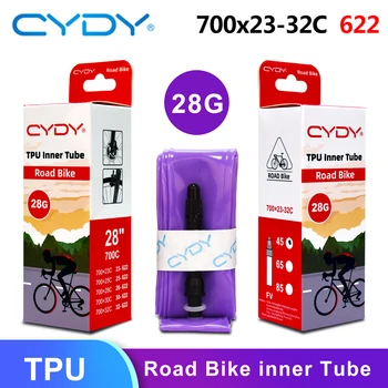CYDY 700C BIke Tubo interno in TPU 700×23C 25C 28C 30C 32C Pneumatico 45/65/85mm sv Bicicletta da strada Valvola francese 28''penno interno ultraleggero 28g