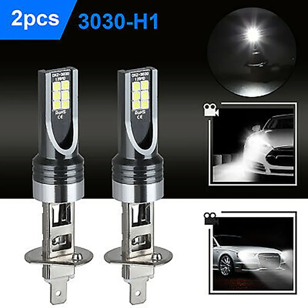 2pcs Car H1 LED Lights Bulbs 3030-H1 12/24V Headlight Conversion Kit 14000LM 6500K High Low Beam Lamp |