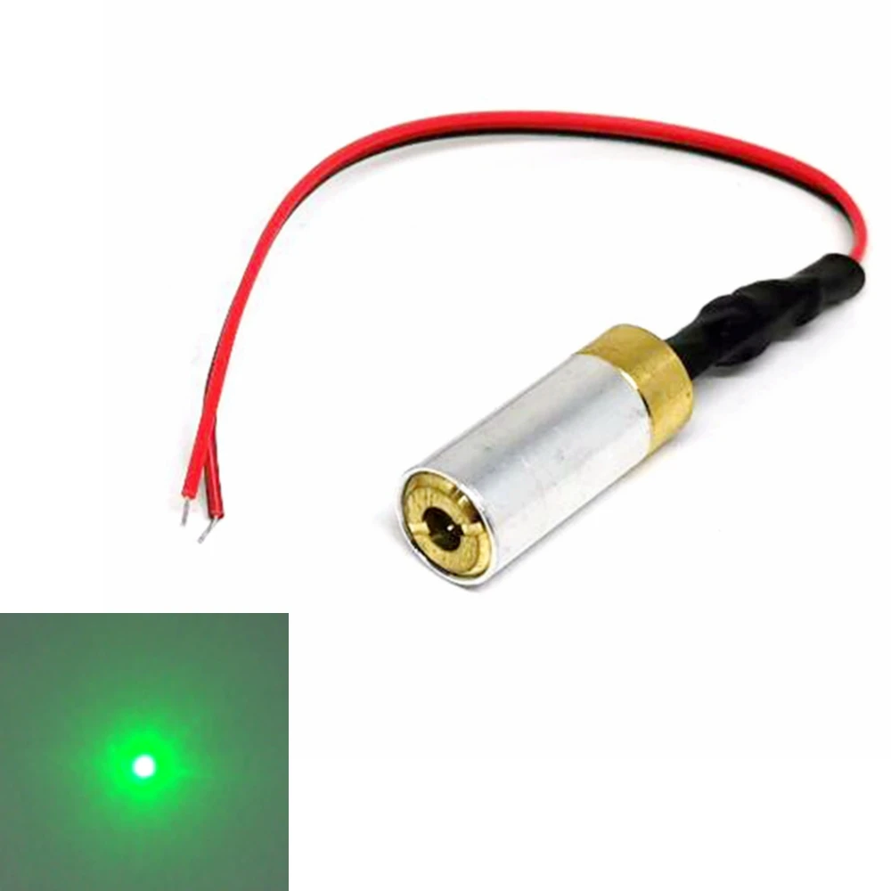 

1pc/5pcs Industrial Brass 532nm 5mw Green Laser Dot Module 3V Driver Out