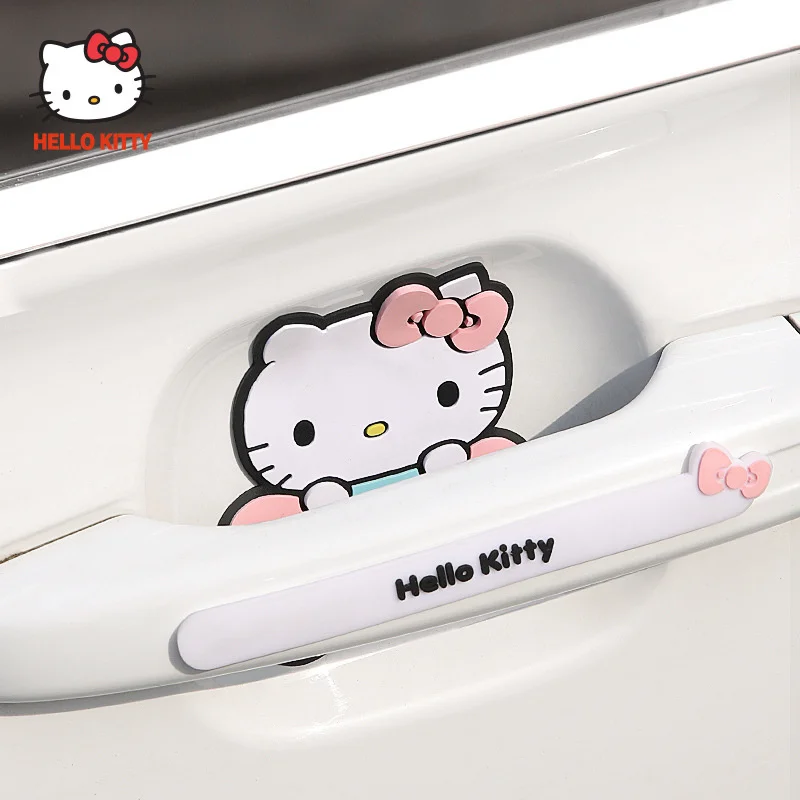 4 adet Hello Kitty araba kapı anti çarpışma şerit Anime Kt kedi
