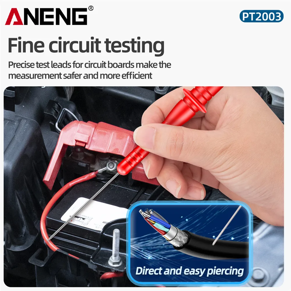 Diagnostic Tools Multimeter Test Lead ANENG PT2003 Extention Back Piercing Needle Tip Probes Car Automotive Test Probe Kit 3MM