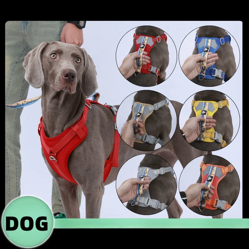 

New Pet Chest Strap Explosion-proof Flush Large Dog Chest Back Reflective Adjustable Dog Leash Pet Supplies