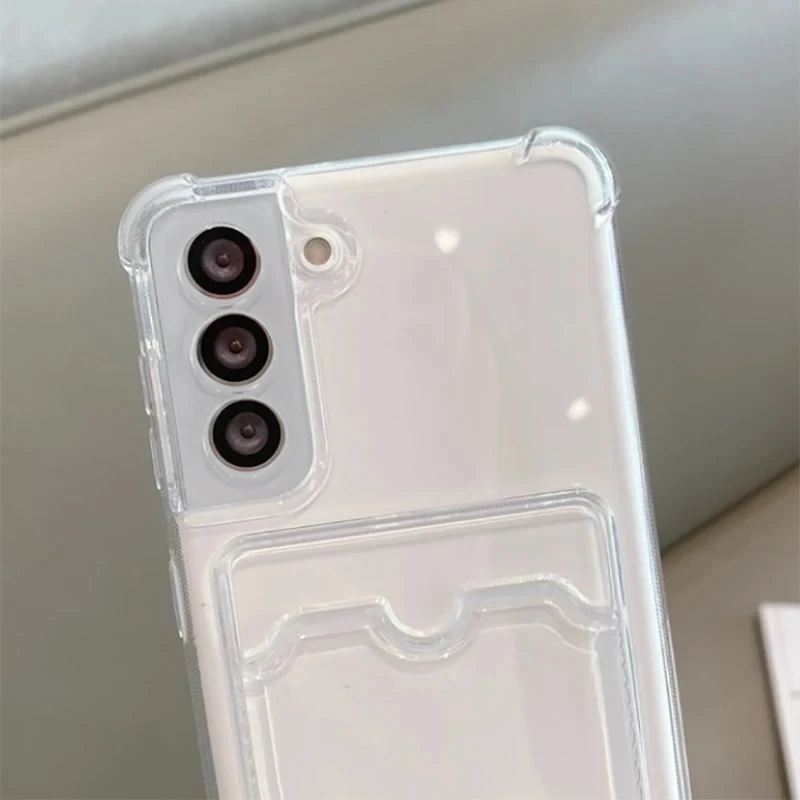 Card Holder Case for Samsung Galaxy S24 FE S22 S21 S20 Ultra Clear Funda For Samsung S24 S23 FE S10 Note 20 Ultra 10 Plus Cover phone case card holder bag case