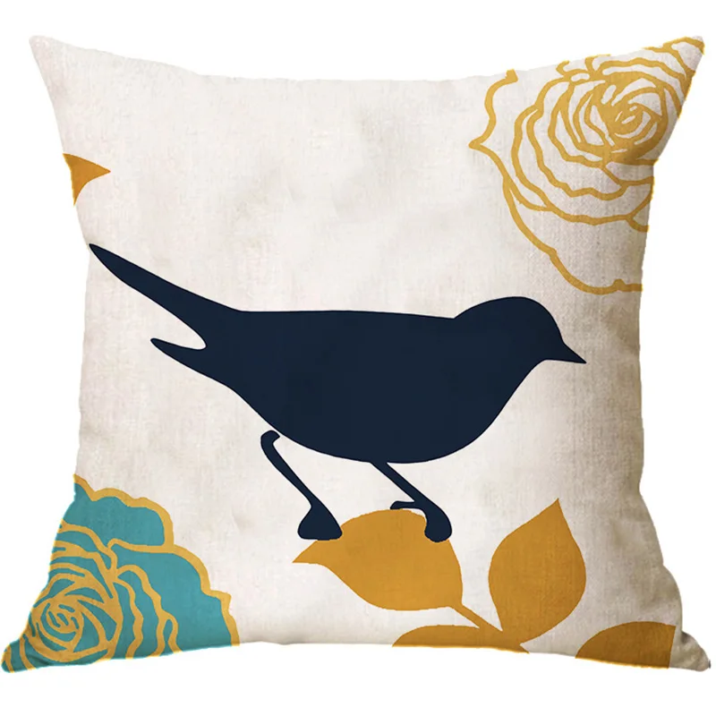 Home Decor Colorful Geometric Cushion Cover For Sofa Office Decoration Nordic Leaf Print Throw Pillow Cover Car Pillowcase 