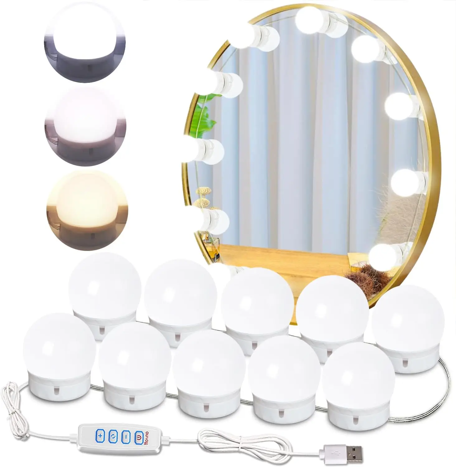 Mirror Light Bulbs Vanity Lights USB 5V Bathroom Dressing Table Lighting Dimmable LED Vanity Light For Makeup Mirror LED