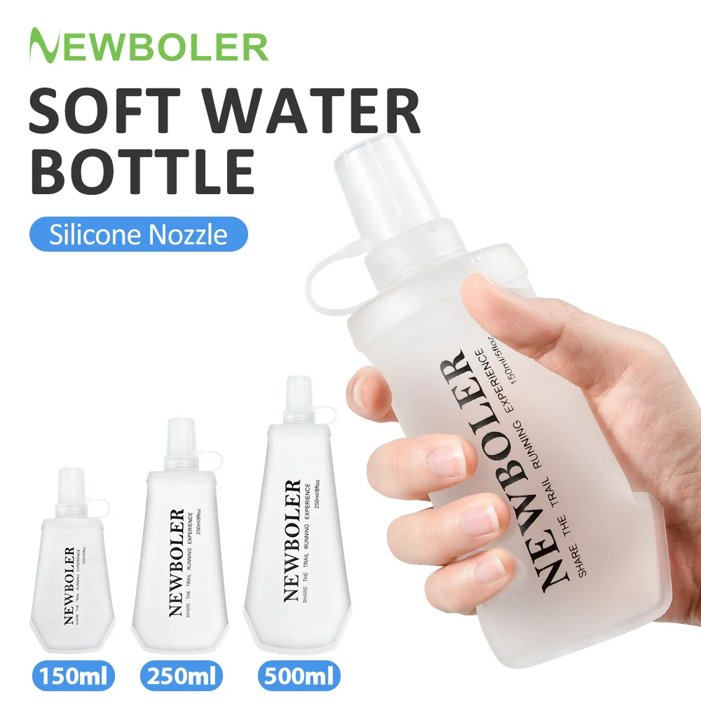 NEWBOLER TPU 소프트 병 접이식 실리콘 워터 래블링 러닝 사이클링 마라톤 야외 스포츠 물병 BPA 프리 라이트