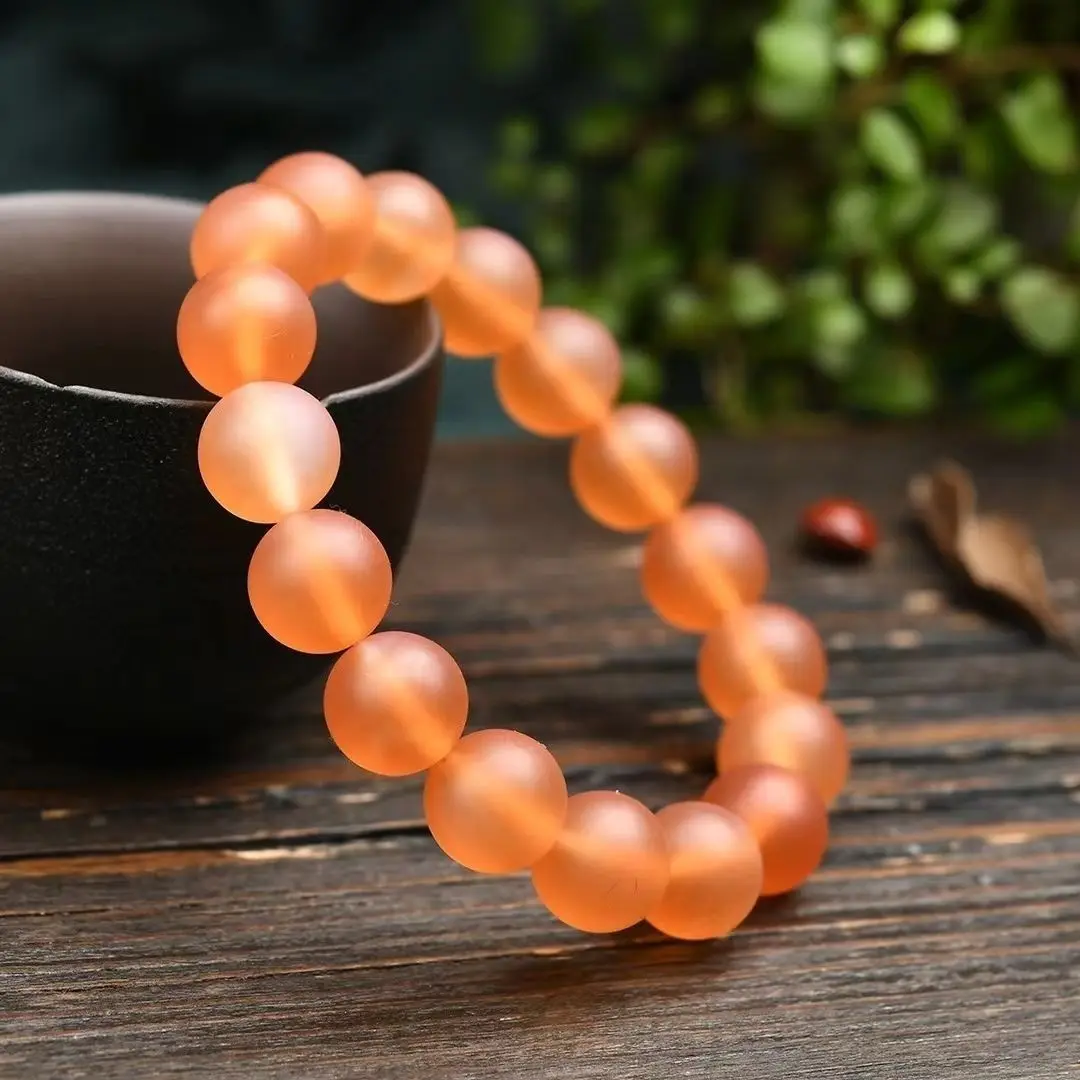 

Natural Herring Stone Beads Bracelet Full Round Color Uniform Gorgeous Real Super Beautiful 12mm-20mm for Women's Hand String