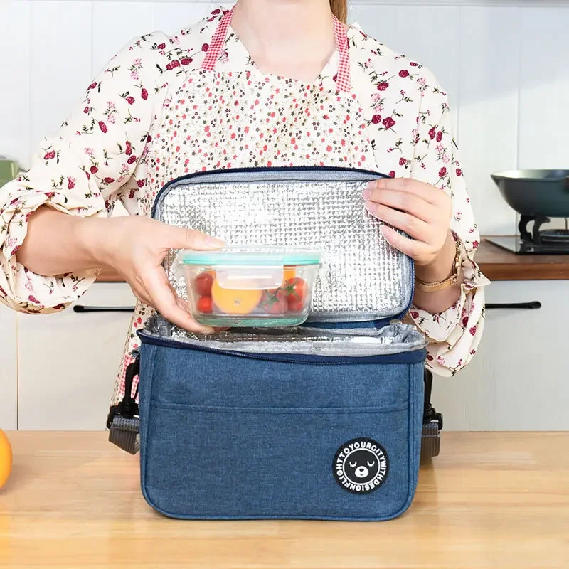 Big Camping Thermal Cooler Bag with Shoulder Strap, Waterproof, Oxford Cloth, Picnic Insulated Bag, Sac Lunch Box, Picnic Basket