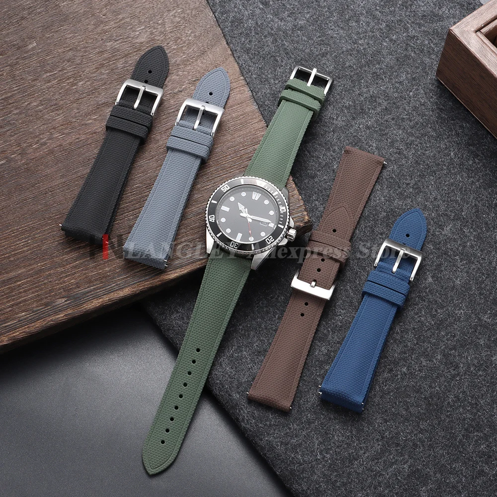 Braided FKM Rubber Quick-Release Sport Watch Strap