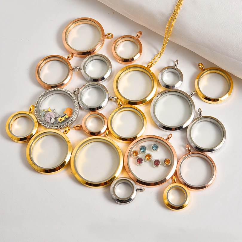 10 Stück zu öffnende runde Feuerbestattung Speicher Asche Medaillon Anhänger Schmuck Edelstahl Glas Münzhalter Medaillon Pendentif Herstellung – Detail 2
