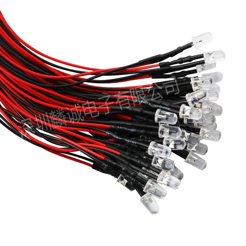 10pcs Transparent LED Diodes DC 3V-12V 3MM 5MM Red/Green/Blueellow/White/RGB Pre-wired Toys Electronic Products LED rectifier diode