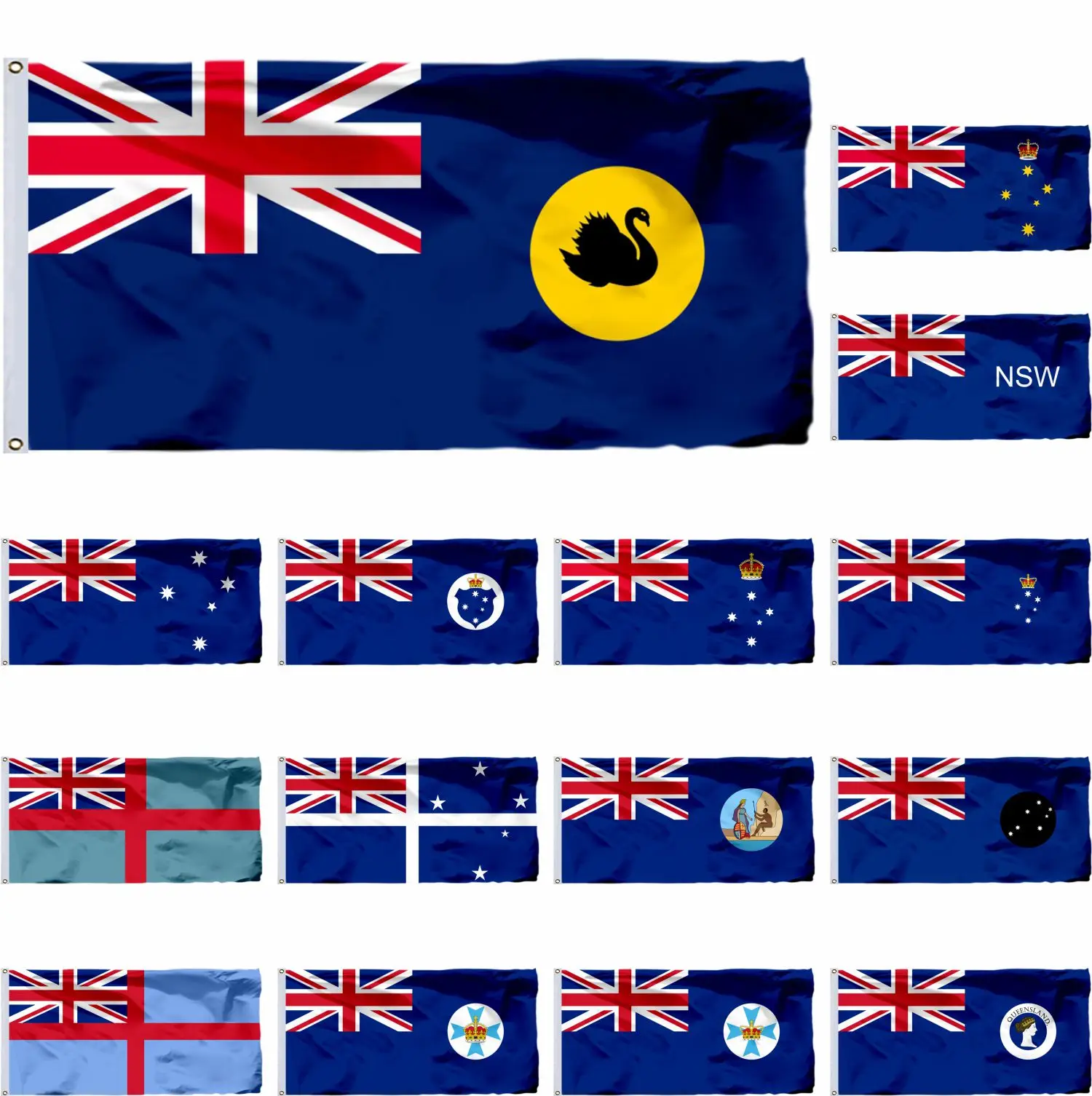 WesternAustraliaFlag3X5FTVictoriaBanner90X150CMTasmania21X14CM