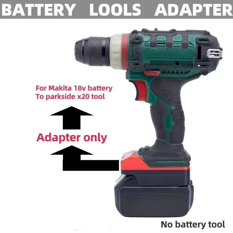 Per Lidi Parkside X20V Team Tools Adapte Per Makita A Parkside X20V Adapte Power Tool Converter (Senza Strumenti E Batterie)