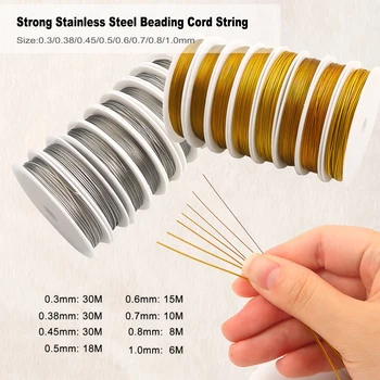 0.3-1mm Strong Stainless Steel Line Wire Beading Cord String Craft