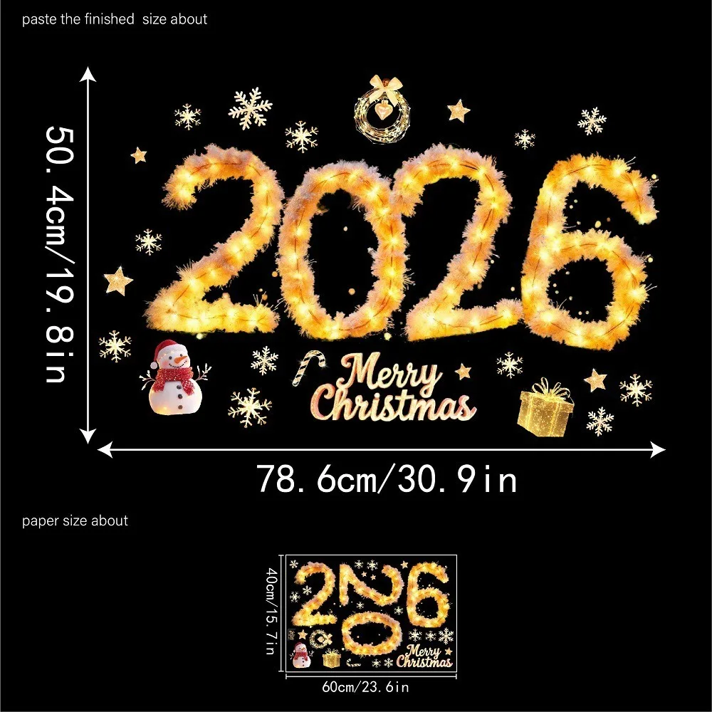 PVC Christmas Window Stickers Electrostatic Santa Claus Designs