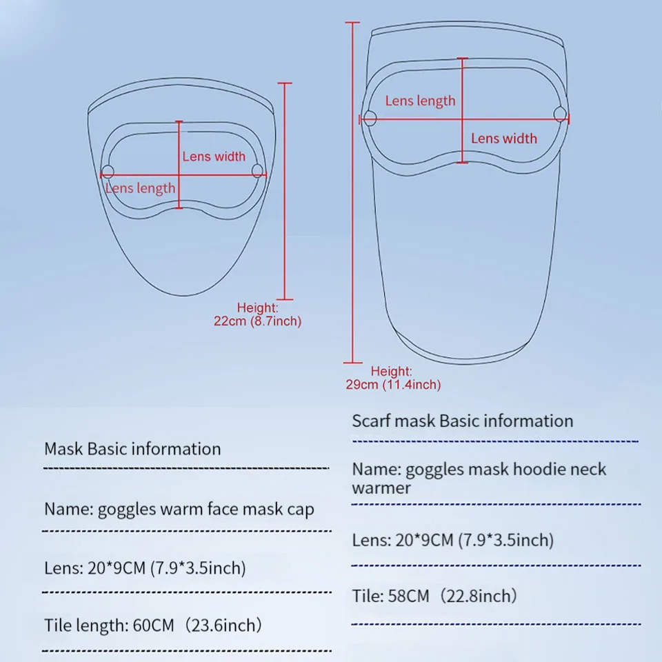 Winter accessories GETINFIT winter extended fleece warm mask fleece riding windproof high definition goggles hanging ear anti fog and dust mask