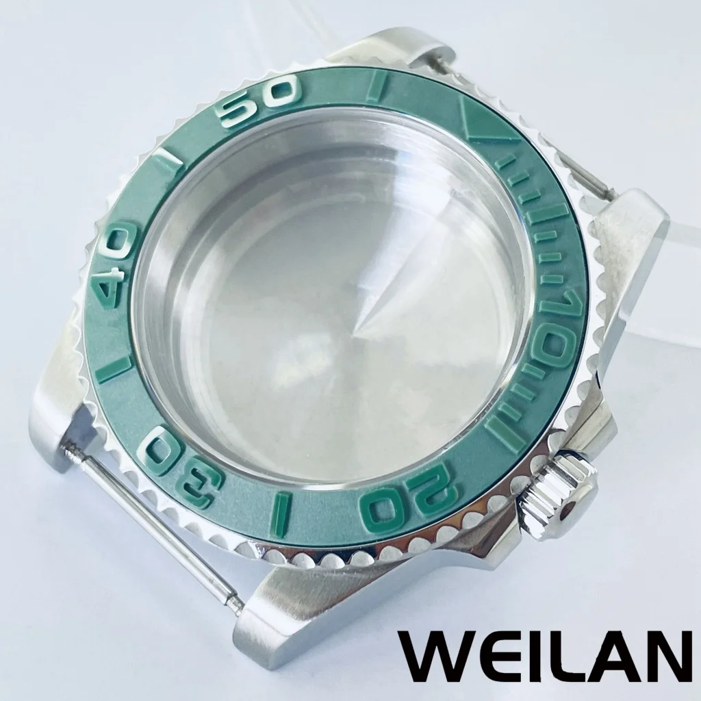Silver Watch Case with Ceramic Bezel and Sapphire Crystal