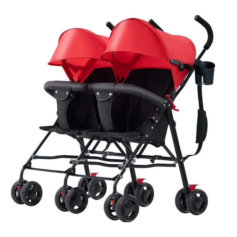 baby stroller Twin Stroller Ultra Lightweight Double Folding Umbrella Cart Two-child Cart Big and Small Bao Longfeng Fetal Stroller
