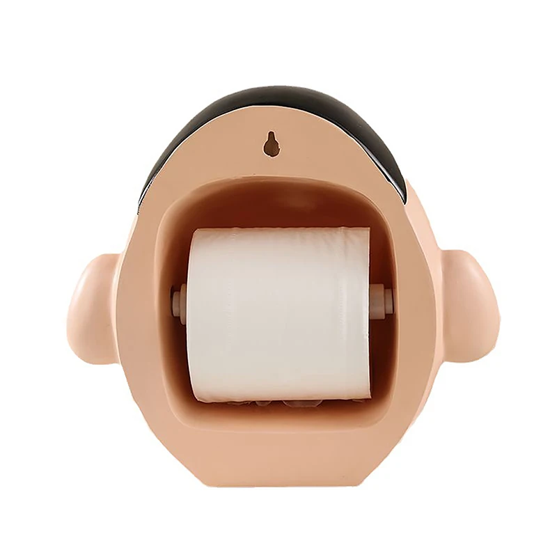 Kawaii Cartoon Paper Roller Creative Household No-Punch Tissue Box Wall Mounted Tissue Box For Kitchen Bathroom 6
