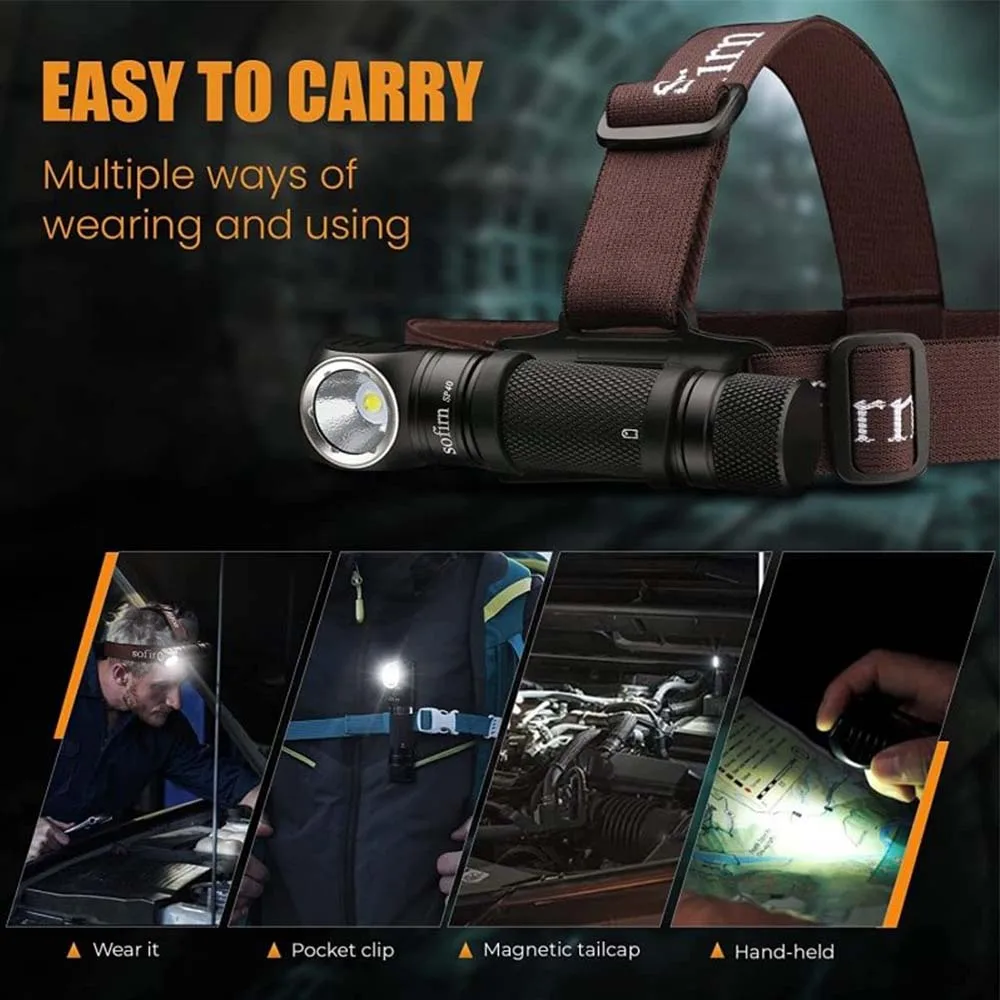 Sofirn SP40A 1200lm LED 18650 USB C Rechargeable Headlight