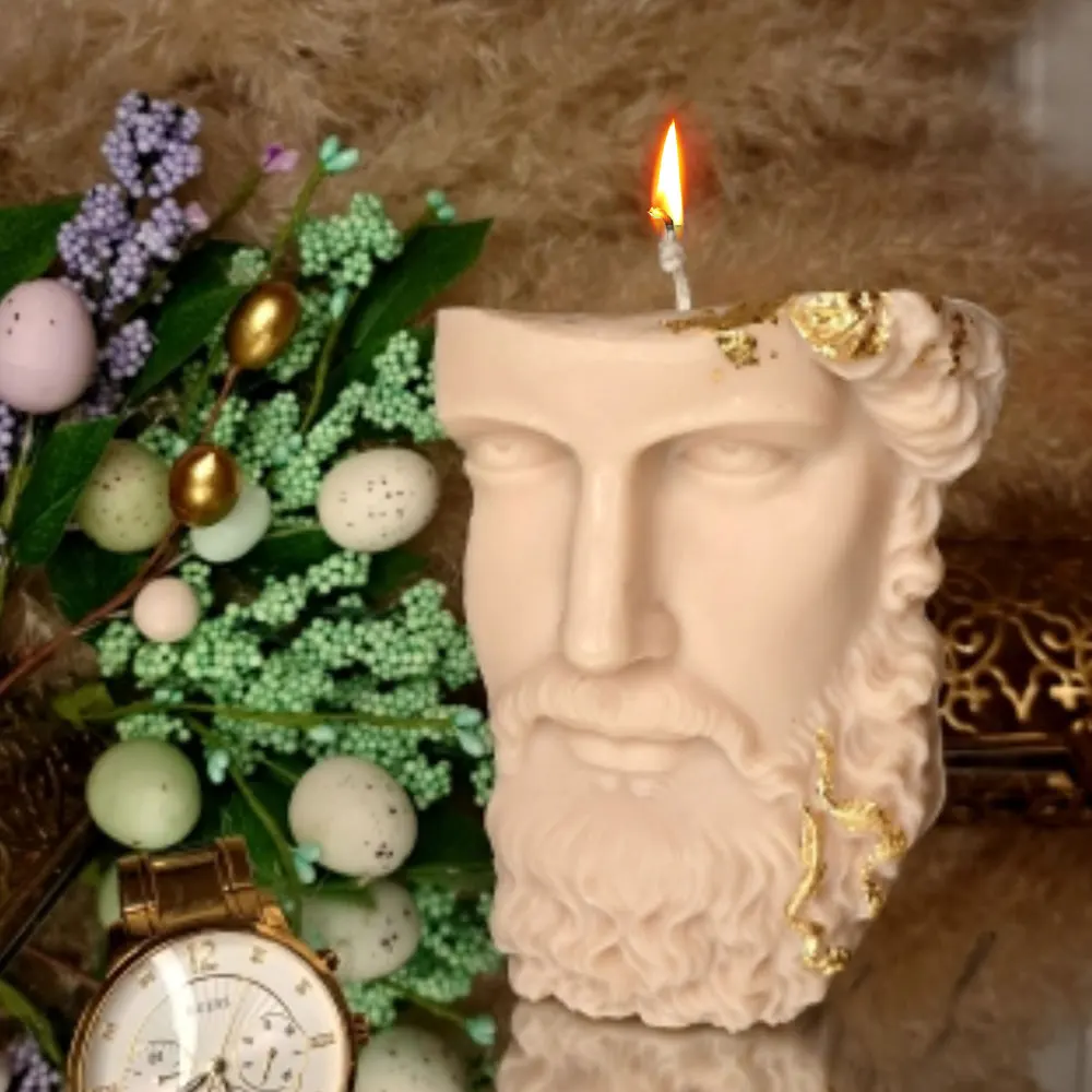 3D Statue Human Face Silicone Candle Mold European Retro Style Portrait Soap Resin Plaster Mould Chocolate Making Set Art Decor