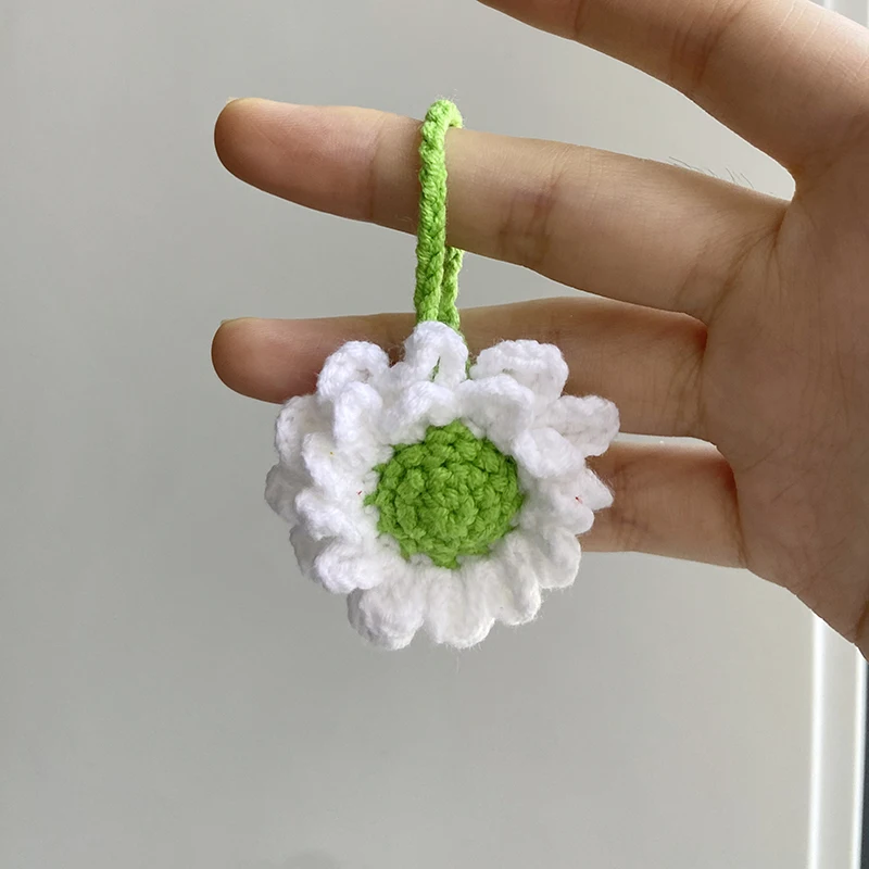 CROCHET KEYCHAIN, HOW TO CROCHET DAISY FLOWER KEYCHAIN